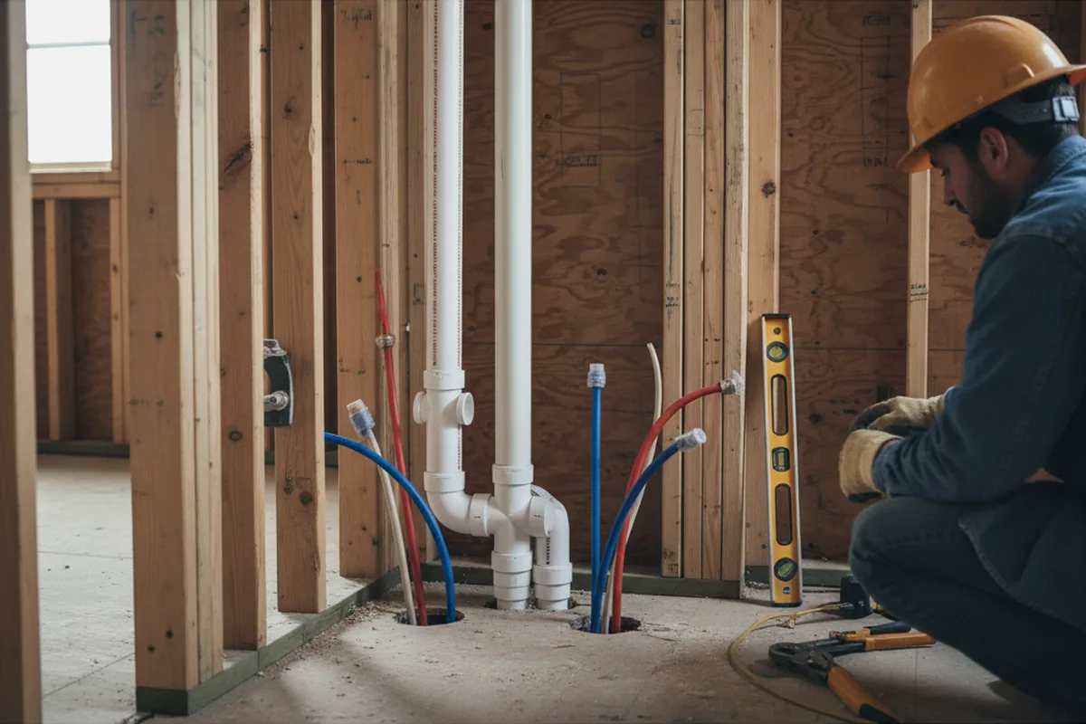 Drain and supply rough-in during Drain Cleaning in Glenolden